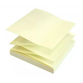 inFO Note adezive pliate în Z Galben 1 bloc