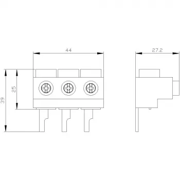 SIEMENS SIRIUS 3RV1915-5A Clemă de alimentare, 3 poli, conexiune cu șurub, 690 V, IP20