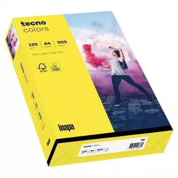 Hârtie de copiat Papyrus Tecno Colors A4, galben, 120 g/m2