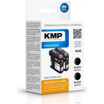 KMP DOUBLEPACK B60D Black Ink Cartridge 2-Pack, 14.1 ml