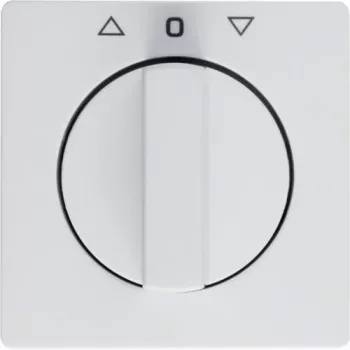 Placă centrală Berker 1080608900 cu buton rotativ pentru jaluzea Q.1/Q.3 alb polar