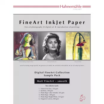 Set de test Hahnemühle Digital FineArt A4, hârtii mate și netede