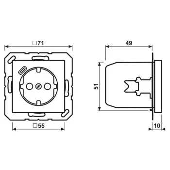 Priză SCHUKO JUNG A 1520-18 C 16 A cu încărcător USB (JUNG Quick Charge) 1 x Type-C, Safety Plus, seria AS, alb (ivory)