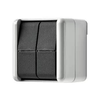 JUNG 835 W Buton dublu, 2 contacte NO, 10 A 250 V, IP44, WG 800