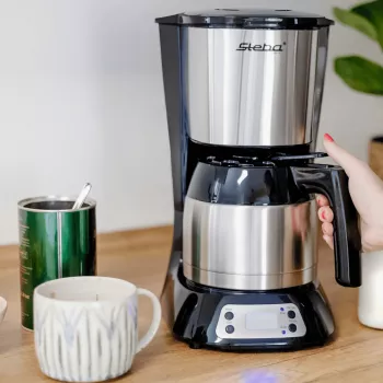Steba KM F3 Thermo Filter Coffee Machine, 1.25 L, 1000 W, Stainless Steel/Black