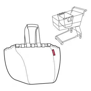 Reisenthel Easyshoppingbag negru - geantă de cumpărături 30L cu prindere pentru trolley