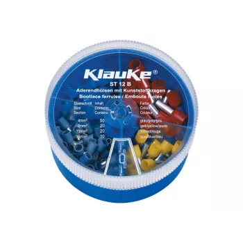 KLAUKE Insulated Wire Ferrule Assortment Set 4-16 mm², 275 pcs, DIN 46228 Part 4