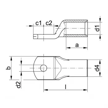 Klauke papuc cablu tubular 185 mm² 11R/16 fără orificiu de inspecție