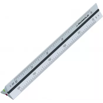 Riglă triunghiulară Rumold 10,0 cm argintiu