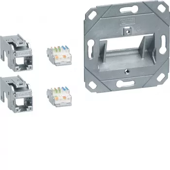 Hager GMKSRJ45C6A2 Modul de conectare 2x RJ45 Cat.6a pentru placă centrală UAE 2 module fără halogen