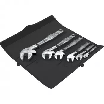 Set de chei fixe Wera 6004 Joker 6 Set 1, 6 piese, 10-19 mm, oțel crom-molibden, nichelat-cromat, cu husă textilă