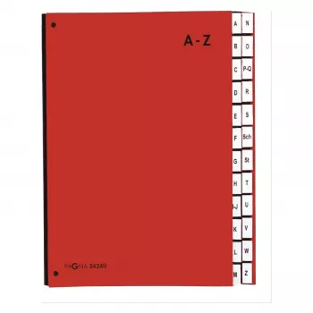 Organizator de birou PAGNA 24 compartimente - A4 - carton - roșu - format vertical - 340 mm - 35 mm