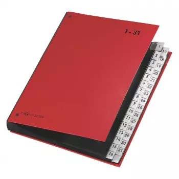 Organizator de birou PAGNA 32 compartimente - A4 - carton - roșu - format portret - 340 mm - 40 mm