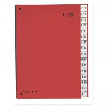 Organizator de birou PAGNA 32 compartimente - A4 - carton - roșu - format portret - 340 mm - 40 mm