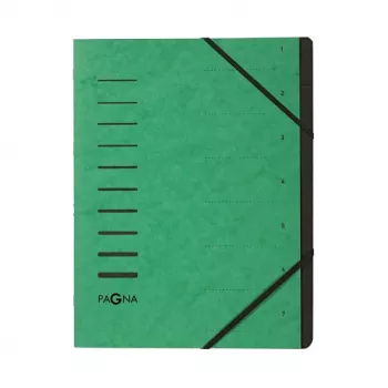 Mapă organizator Pagna 40058-03 A4, 7 compartimente, verde
