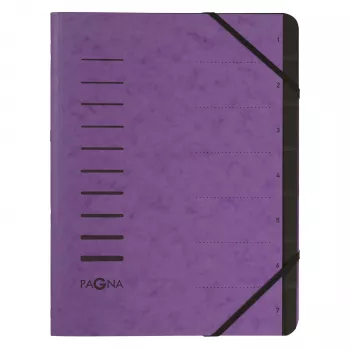 Mapă de ordonare Pagna 40058-10 cu 7 compartimente 1–7, A4, vinete