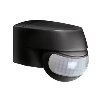 ESYLUX MD 200 Detector de mișcare cu infraroșu pasiv, rază de acoperire 12 m, montaj pe perete, negru, IP44, 2000 Lux, 2,5 m