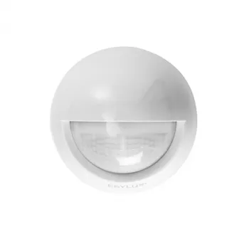 ESYLUX MD-W200i Detector de mișcare cu infraroșu pasiv (PIR), montaj pe perete, alb, IP55, rază de detectare 12 m, 2000 Lux, înălțime de montaj 2,5 m