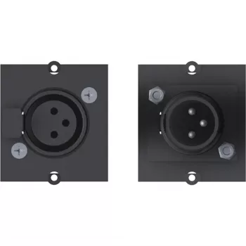 Placă frontală modulară Bachmann Snap-In, XLR mamă cu 3 pini, negru