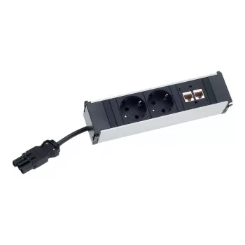 Bachmann CONI Modul de alimentare - 3 prize Schuko, intrare GST18i3, negru