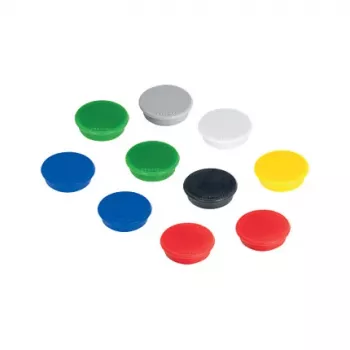 Magnet rotund FRANKEN HM20 99 24 mm, culori asortate, 10 bucăți
