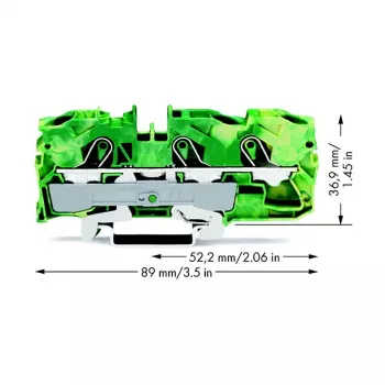 WAGO 2010-1307 3-Conductor Protective Conductor Terminal Block, 10 mm²