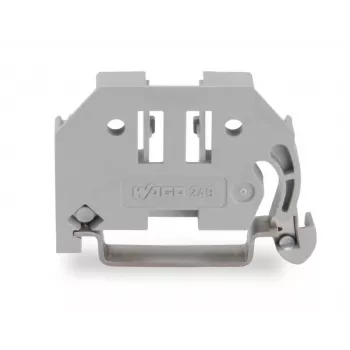 Opritor de capăt fără șuruburi WAGO 249-116, 6 mm, pentru șină DIN 35 x 15, gri