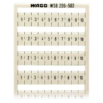 WAGO 209-502 Marking Strip - White - 5 mm Pitch - 10 Markers