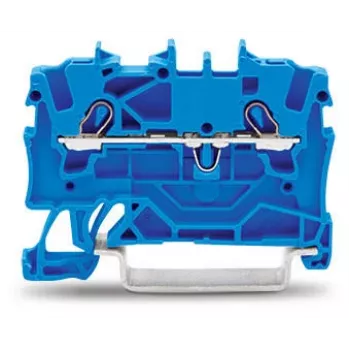 Bloc de borne Push-in CAGE CLAMP WAGO 2001-1204 cu 4 conductoare, gri, 500V, 24A, 0,25-2,5 mm², montaj pe șină DIN