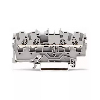 Bornă de trecere WAGO 2002-1401, cu 4 conductoare, 2,5 mm², Push-in CAGE CLAMP, 800 V, gri