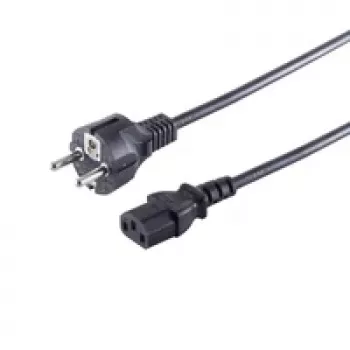 S CONN Maximum Connectivity cablu de alimentare Schuko drept CEE 7/7 la C13 negru VDE 1,8 m