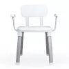 Weinberger Gratia Shower & Bath Chair with Backrest and Armrests - White/Silver