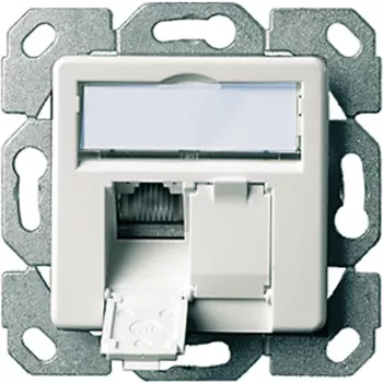 Modul de conectare date Telegärtner AMJ45 Cat5e 2xRJ45 ecranat alb