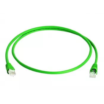 Cablu patch Telegärtner DataVoice Office MP8 FS 500 RJ-45 tată la RJ-45 tată 1,5 m SFTP PiMF CAT 6a IEEE 802.3an/IEEE 802.3at cu manson fără halogen liță verde RAL 6024