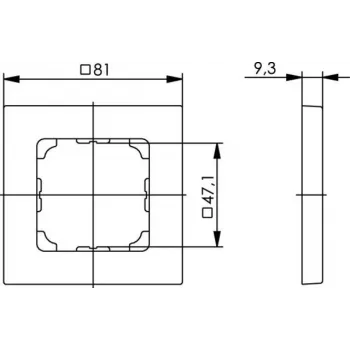 Ramă priză de rețea fără șuruburi Telegärtner B00004A0024 cu 8 porturi alb pur 81x81mm