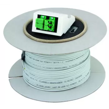 Cablu patch fibră optică Telegärtner H02082A0004 LC-Duplex la LC-Duplex Multimode OM4 4 fibre 100 m aqua LSZH