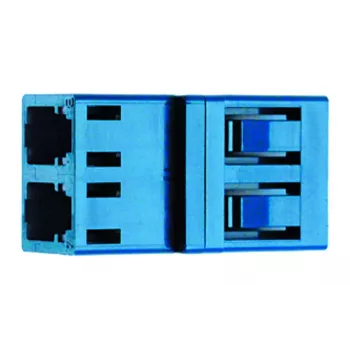 Conector fibră optică LC Duplex OM4 Multimode Telegärtner J08071A0048, violet, ferulă ceramică, 1 bucată