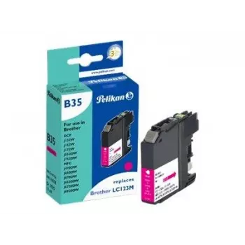 Cartuș de cerneală compatibil Pelikan pentru Brother LC123M magenta (10 ml, 600 pagini)