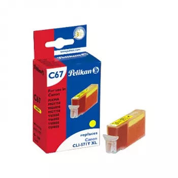Cartuș de cerneală compatibil Pelikan pentru Canon CLI-571Y XL, galben, randament ridicat, 11,5 ml