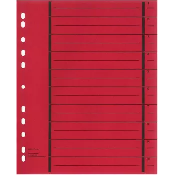 Separatoare WEKRE 50 bucăți, A4, 190 g/m², roșu (951030850IF)
