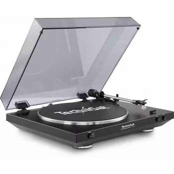 TechniSat TechniPlayer LP 200 Pick-up - negru/argintiu - acționare cu curea - 33/45/78 RPM - digitalizare USB - ieșire RCA