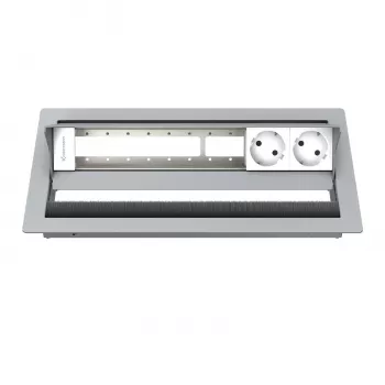 Carcasă panou de conectare pentru birou Kindermann CablePort standard² 6 ori argintiu
