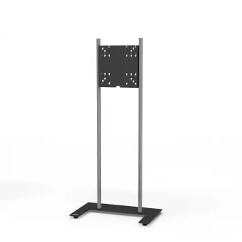 Stand de podea Kindermann Premium DS Racer pentru monitor LCD până la 70 inch - aluminiu eloxat - negru, argintiu metalic