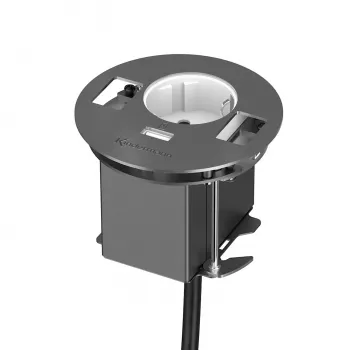 Unitate de conectare pentru masă Kindermann CablePort table³ montaj îngropat, argintiu