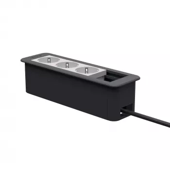 Hub de conectivitate pentru birou Kindermann CP Office Frame 4 căi 3 x priză argintiu