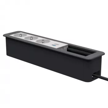 Kindermann CP Office Frame 6 căi 3x Schuko 1x port de încărcare USB-A