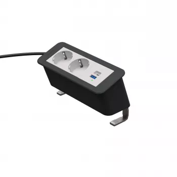Panou de conectare pentru birou Kindermann CP Office Desk 3 module 2x priză 1x USB PD (7550000132)