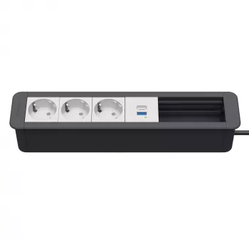 Hub de conectivitate pentru birou Kindermann CP Office Frame 6 căi 3x priză 1x USB PD
