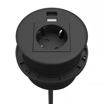 Carcasă câmp de conexiuni pentru masă Kindermann CablePort Table Black (STS-R90-2 neagră)
