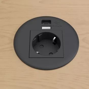Carcasă câmp de conexiuni pentru masă Kindermann CablePort Table Black (STS-R90-2 neagră)